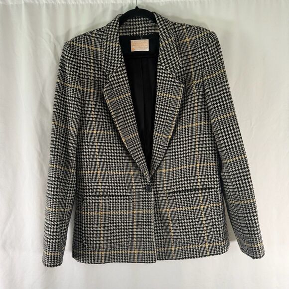 Pendleton Jackets & Blazers - Pendleton Wool Blazer Women's 10 White Black Single Button Front Pockets